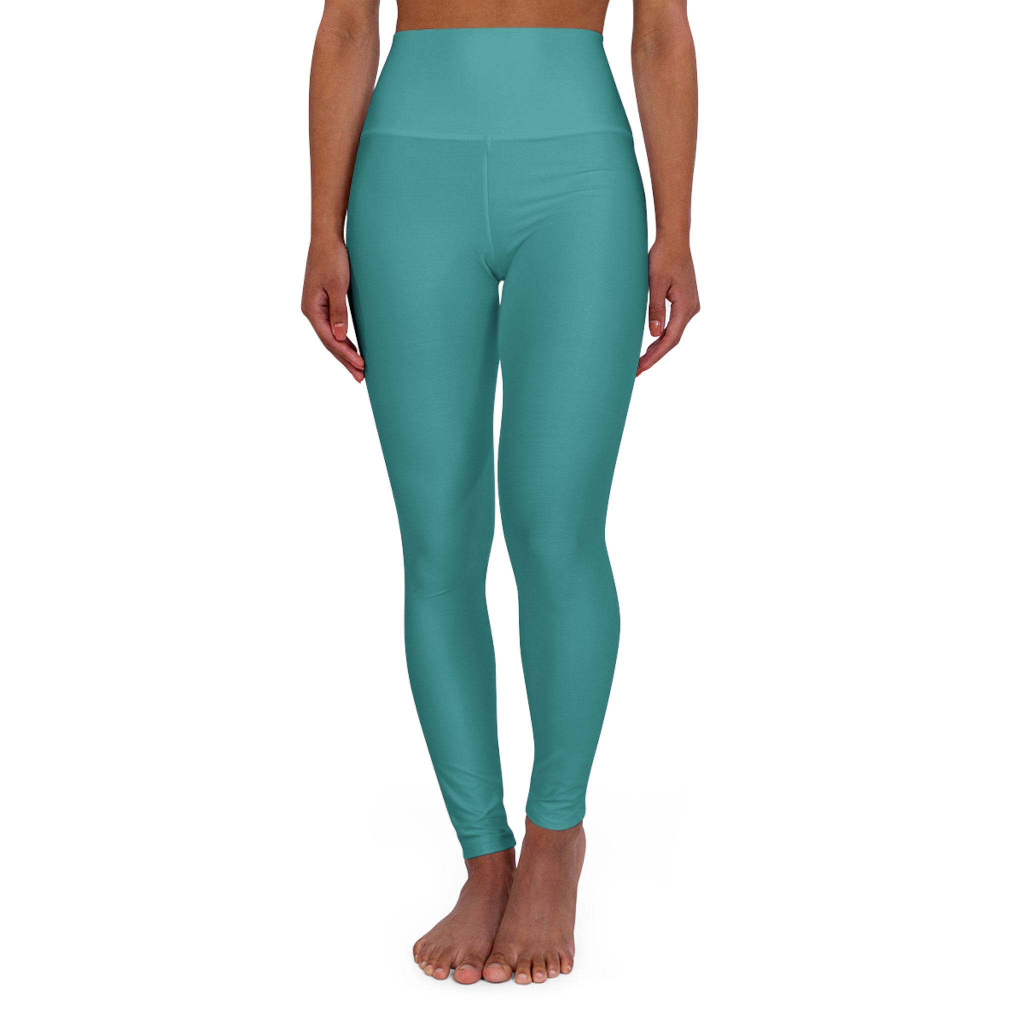 Womens High-waist Fitness Legging Yoga Pants - Teal Green - Life's Fun Treasures