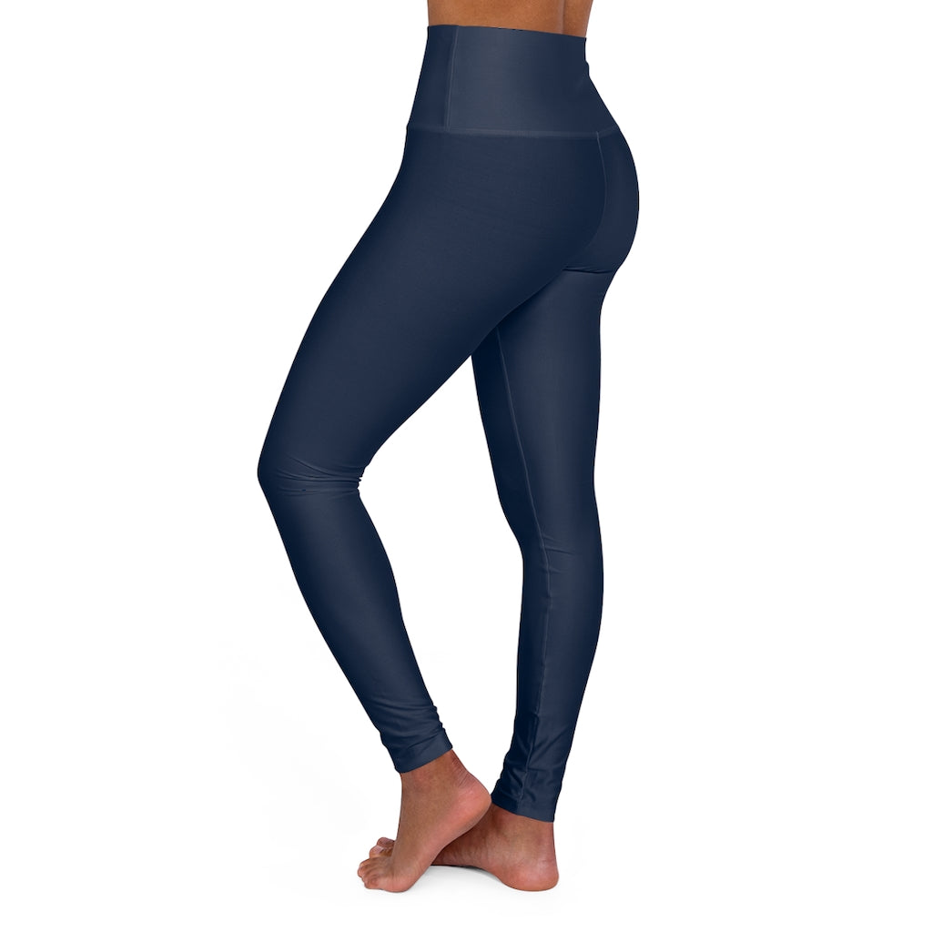 Womens High Waist Fitness Leggings / Yoga Pants - Navy Blue - Life's Fun Treasures