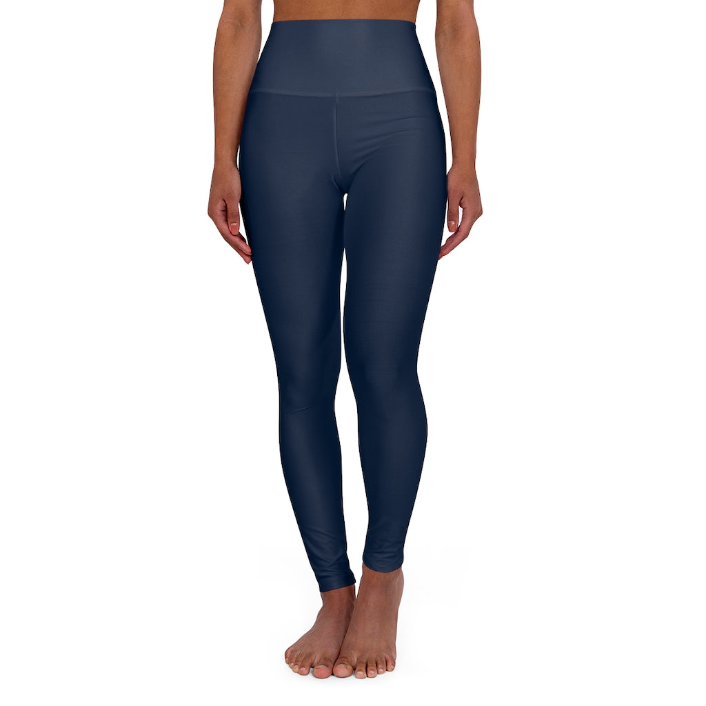 Womens High Waist Fitness Leggings / Yoga Pants - Navy Blue - Life's Fun Treasures