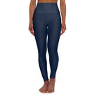 Womens High Waist Fitness Leggings / Yoga Pants - Navy Blue - Life's Fun Treasures