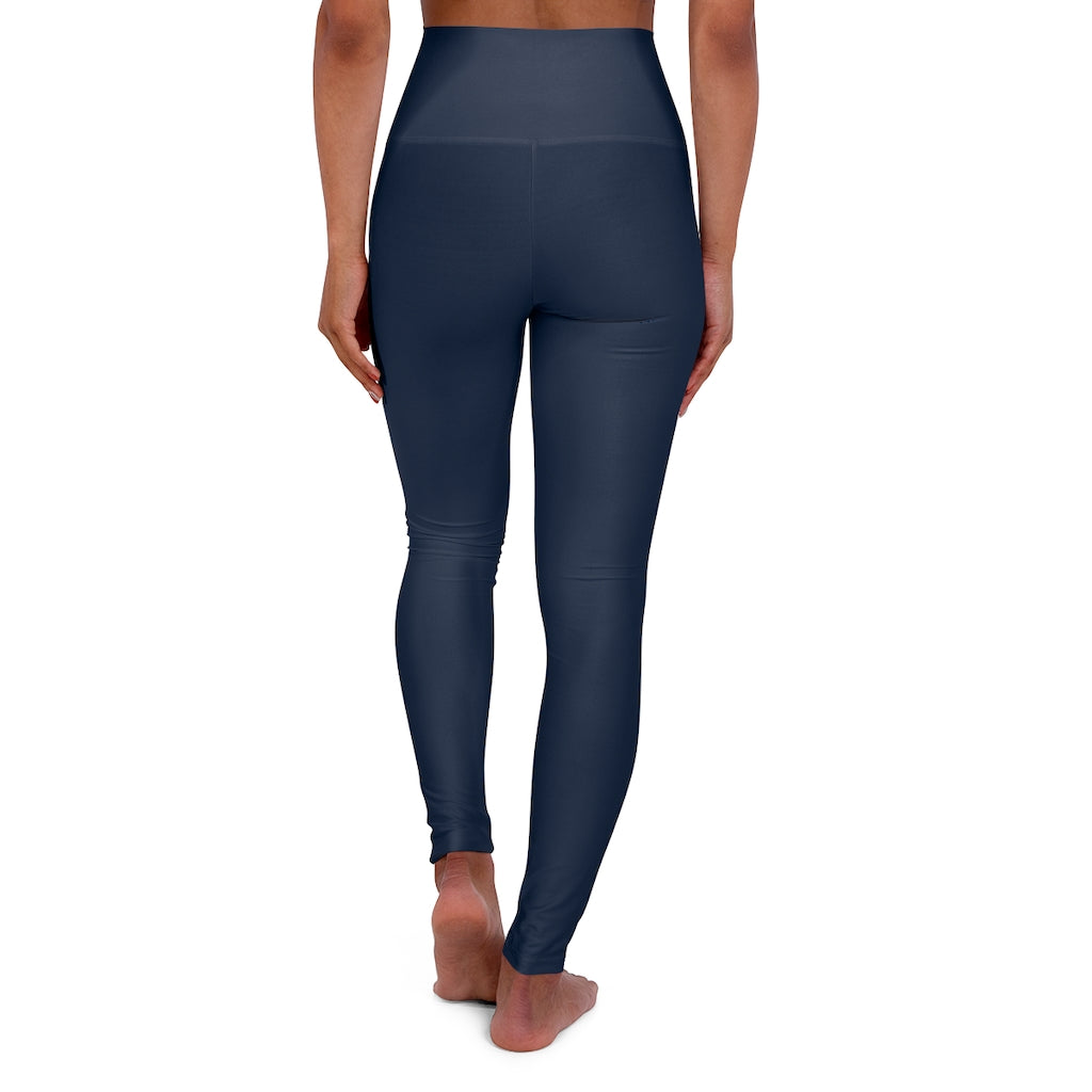 Womens High Waist Fitness Leggings / Yoga Pants - Navy Blue - Life's Fun Treasures