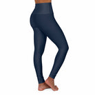 Womens High Waist Fitness Leggings / Yoga Pants - Navy Blue - Life's Fun Treasures