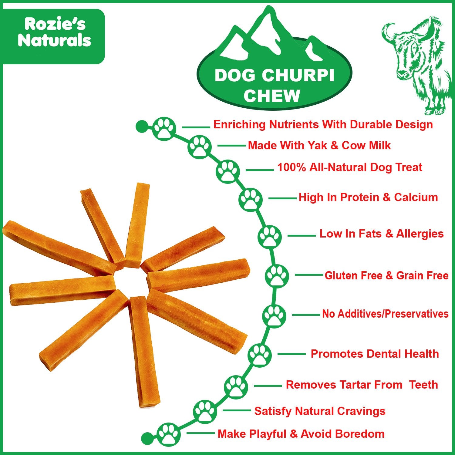 Yak Cheese Churpi Dog Chews-2 Count-5.5 oz - Life's Fun Treasures