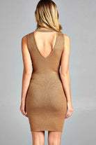 Women's Sleeveless V-Neck Choker Sweater Dress - Life's Fun Treasures