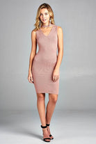 Women's Sleeveless V-Neck Choker Sweater Dress - Life's Fun Treasures