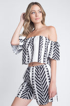 Women's Aztek Off Shoulder 2 Piece Set - Life's Fun Treasures