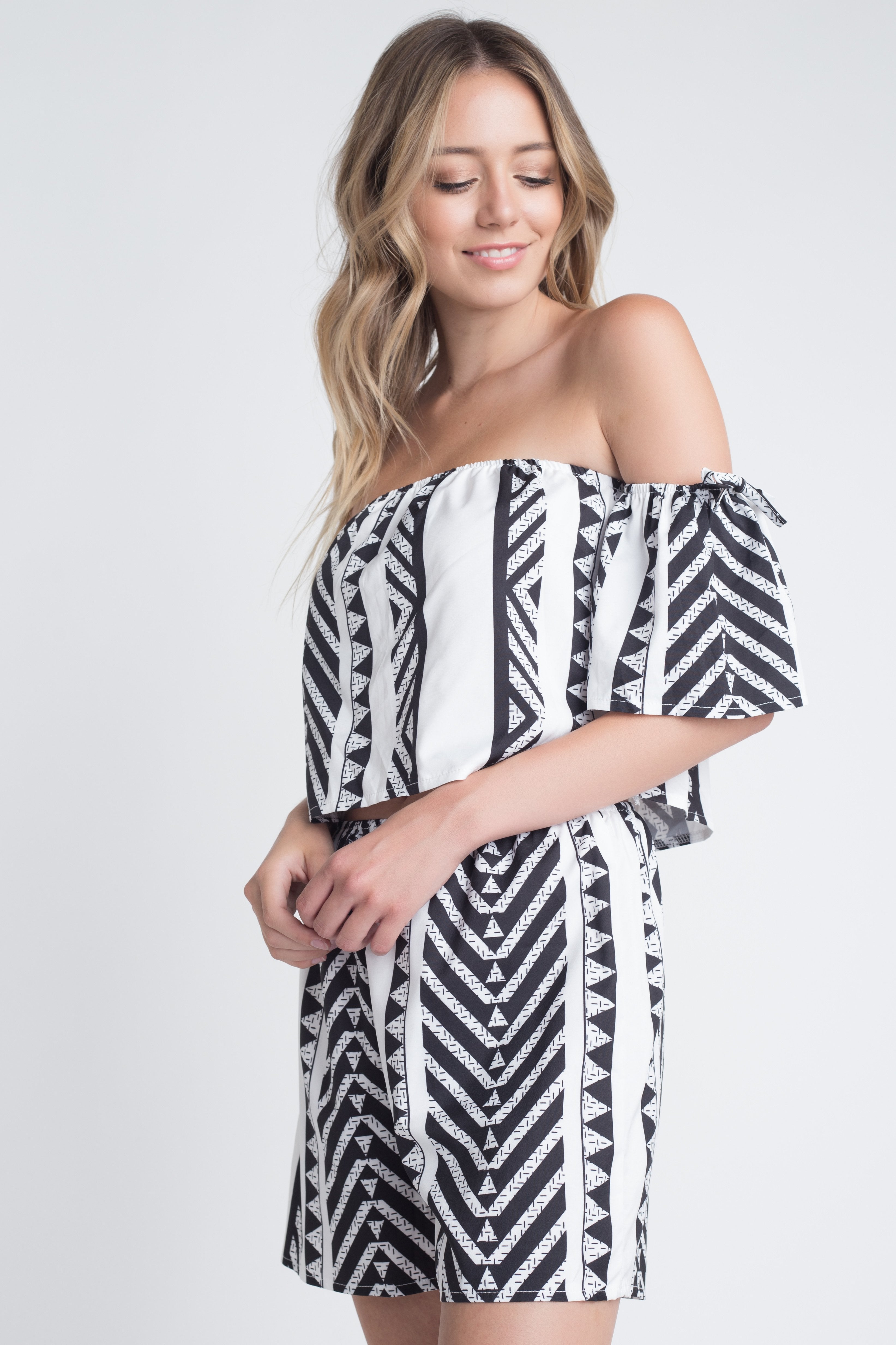 Women's Aztek Off Shoulder 2 Piece Set - Life's Fun Treasures