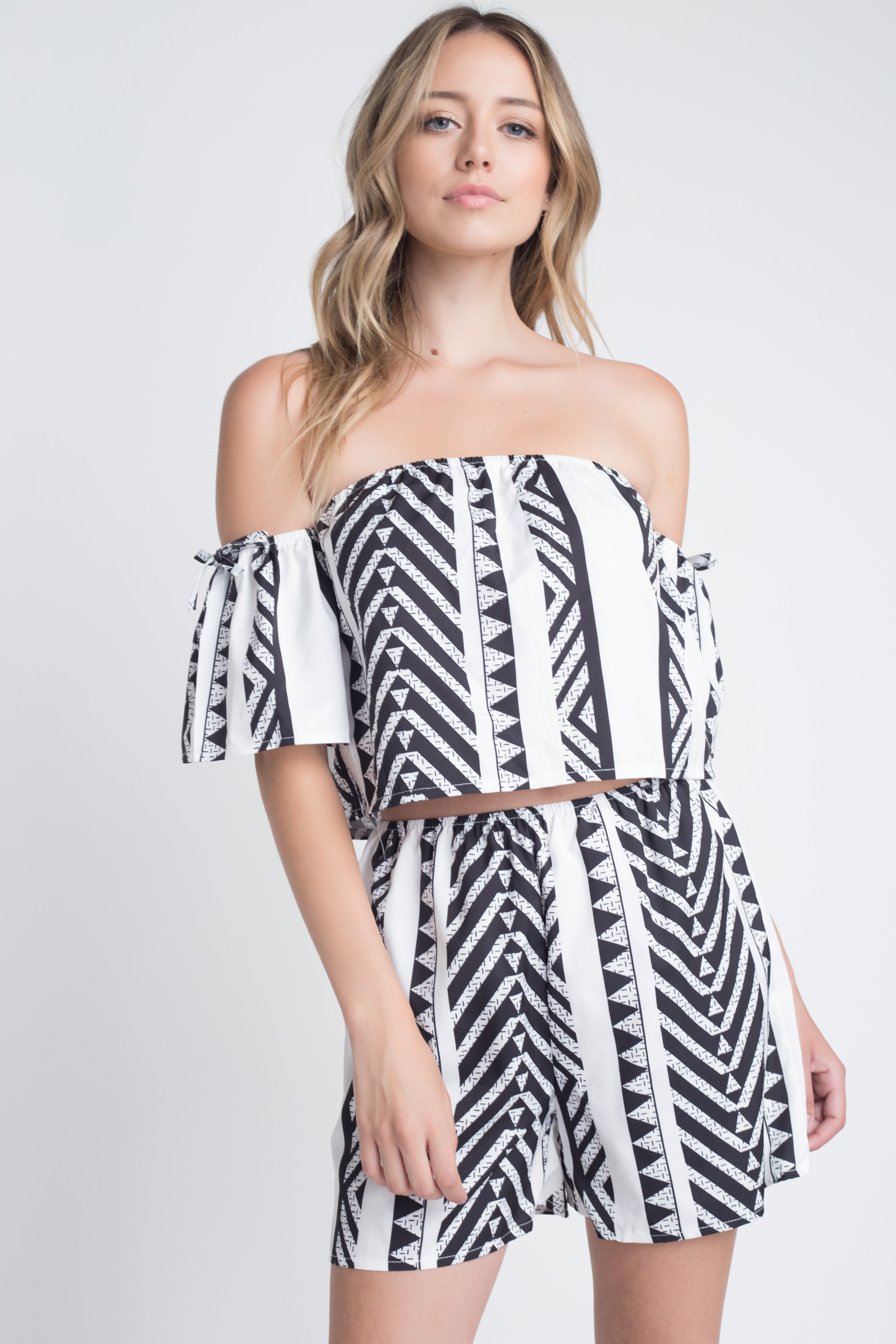 Women's Aztek Off Shoulder 2 Piece Set - Life's Fun Treasures