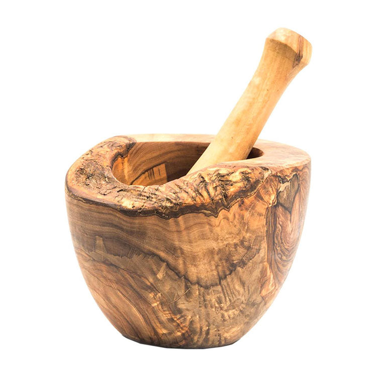Olive Wood Rustic Mortar and Pestle - Life's Fun Treasures