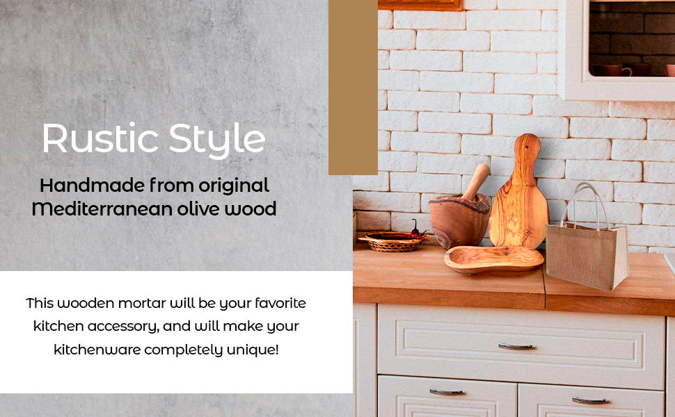 Olive Wood Rustic Mortar and Pestle - Life's Fun Treasures