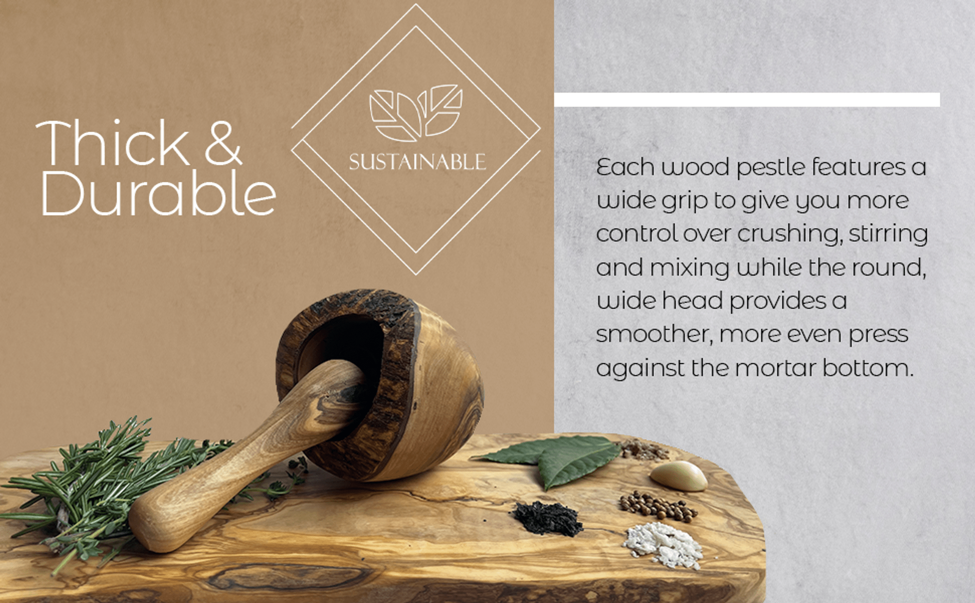 Olive Wood Rustic Mortar and Pestle - Life's Fun Treasures