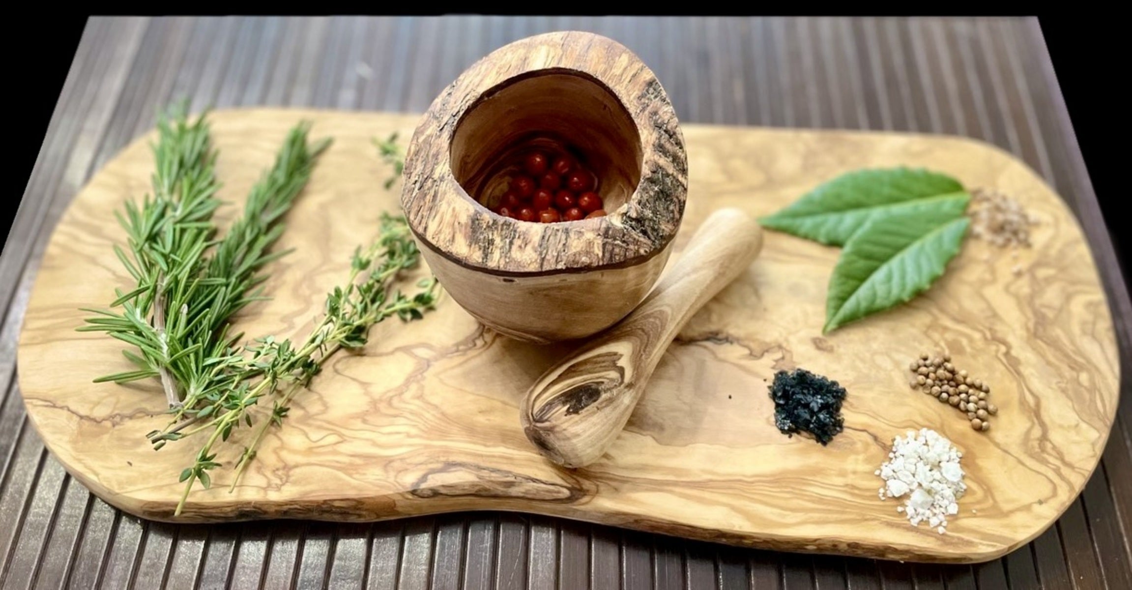 Olive Wood Rustic Mortar and Pestle - Life's Fun Treasures