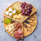 Bamboo Cheese Board and Knife Set - 14 Inch Charcuterie Board - Life's Fun Treasures