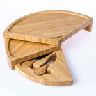 Bamboo Cheese Board and Knife Set - 14 Inch Charcuterie Board - Life's Fun Treasures