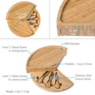 Bamboo Cheese Board and Knife Set - 14 Inch Charcuterie Board - Life's Fun Treasures