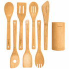 Bamboo Kitchen Utensils Set 8-Pack - Wooden Cooking Utensils - Life's Fun Treasures