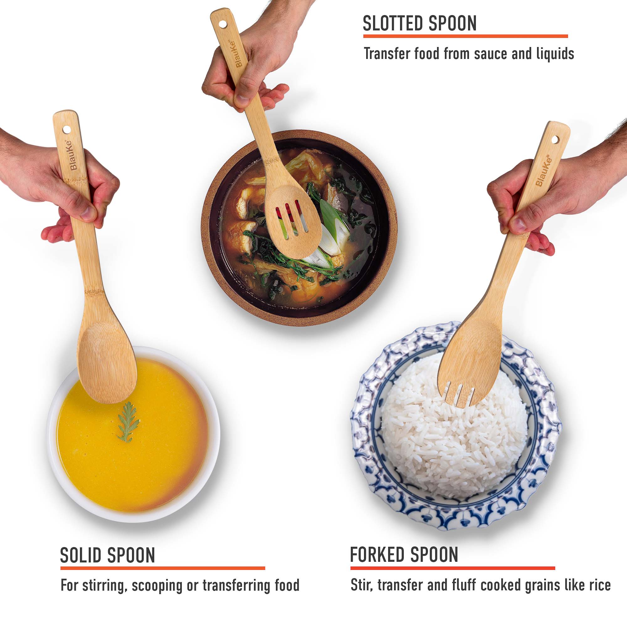 Bamboo Kitchen Utensils Set 8-Pack - Wooden Cooking Utensils - Life's Fun Treasures