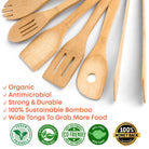 Bamboo Kitchen Utensils Set 8-Pack - Wooden Cooking Utensils - Life's Fun Treasures