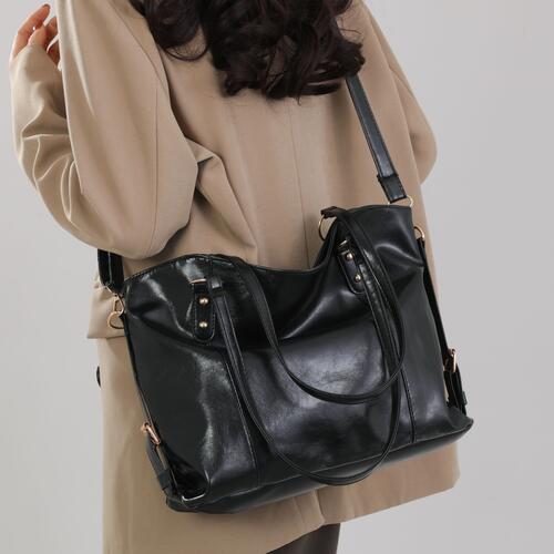 PU Leather Tote Bag - Life's Fun Treasures