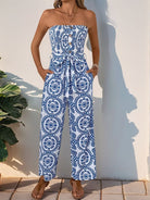 Perfee Smocked Tube Wide Leg Jumpsuit - Life's Fun Treasures