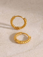 18K Gold-Plated Huggie Earrings in Stainless Steel - Life's Fun Treasures