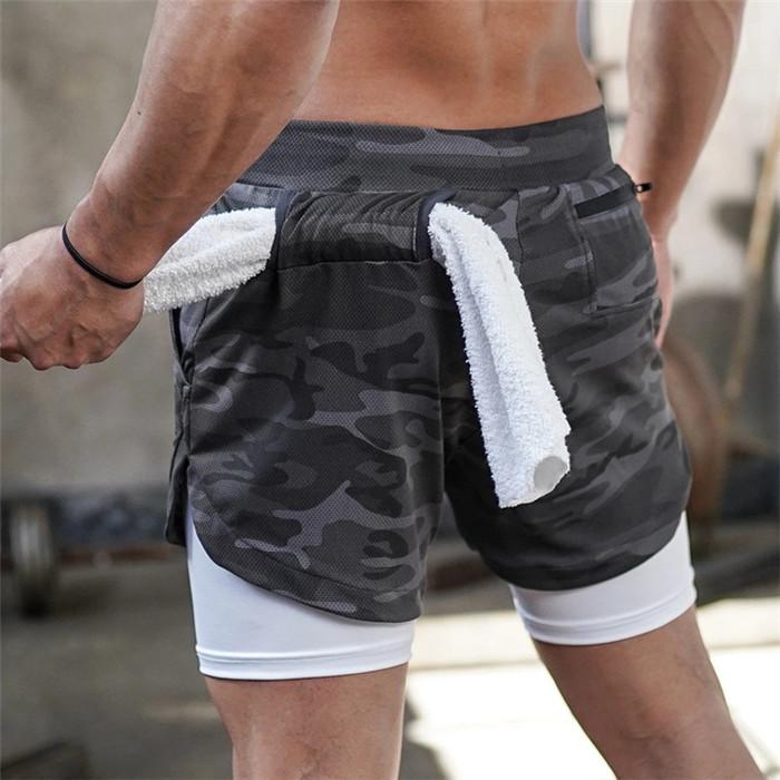2020 Men's Running Shorts 2 In 1 Double Jogging Gyms Fitness Training - Life's Fun Treasures