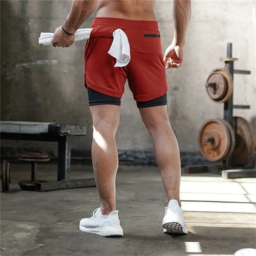2020 Men's Running Shorts 2 In 1 Double Jogging Gyms Fitness Training - Life's Fun Treasures