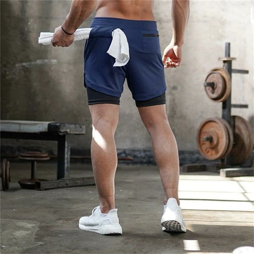 2020 Men's Running Shorts 2 In 1 Double Jogging Gyms Fitness Training - Life's Fun Treasures