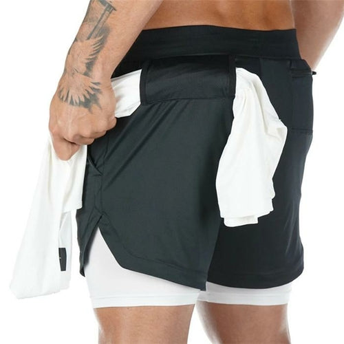2020 Men's Running Shorts 2 In 1 Double Jogging Gyms Fitness Training - Life's Fun Treasures