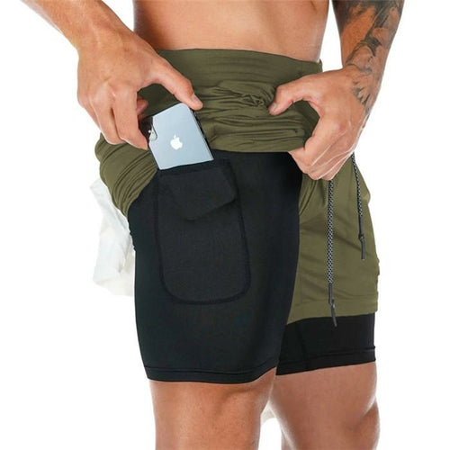 2020 Men's Running Shorts 2 In 1 Double Jogging Gyms Fitness Training - Life's Fun Treasures