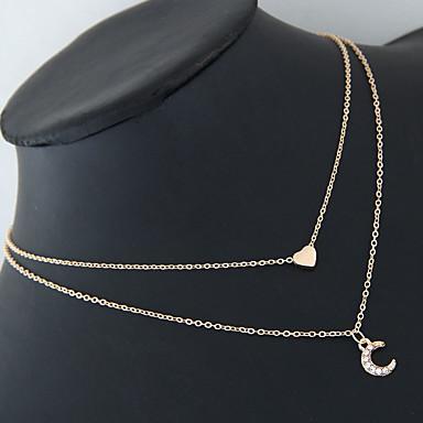 Moon and Heart Two Layer Necklace - Life's Fun Treasures