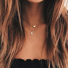 Moon and Heart Two Layer Necklace - Life's Fun Treasures