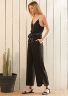 Women's Multi-color Binding Jumpsuit in Black - Life's Fun Treasures