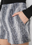 Women's Brushed Wool Shorts In Black Ivory - Life's Fun Treasures