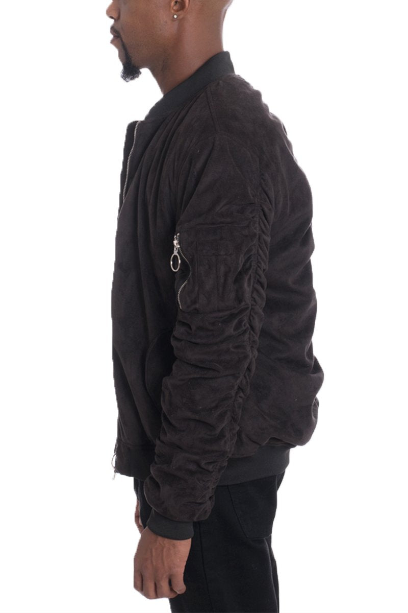 FAUX SUEDE BOMBER - Life's Fun Treasures