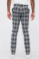 Plaid Slim Fit Trouser Pants - Life's Fun Treasures