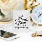 Mom Of Boys Coffee Mug, Messy. Blessed. Life. - Life's Fun Treasures