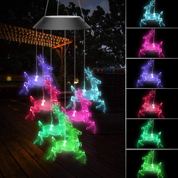 Outdoor Solar Wind Chime Lamp Hummingbird Butterfly Ball - Life's Fun Treasures