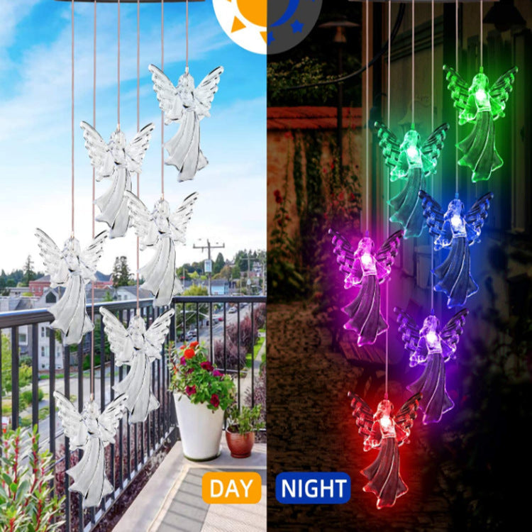 Outdoor Solar Wind Chime Lamp Hummingbird Butterfly Ball - Life's Fun Treasures