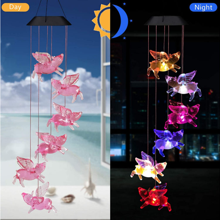 Outdoor Solar Wind Chime Lamp Hummingbird Butterfly Ball - Life's Fun Treasures