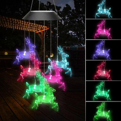 Outdoor Solar Wind Chime Lamp Hummingbird Butterfly Ball - Life's Fun Treasures