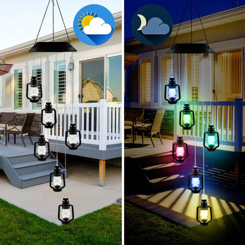 Outdoor Solar Wind Chime Lamp Hummingbird Butterfly Ball - Life's Fun Treasures