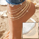 5Pcs Bohemian Airplane Chain Ankle Chain Fashion Design Heart-shaped Chain Anklets Women's Summer Beach On Foot Chain Jewelry - Life's Fun Treasures