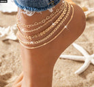 5Pcs Bohemian Airplane Chain Ankle Chain Fashion Design Heart-shaped Chain Anklets Women's Summer Beach On Foot Chain Jewelry - Life's Fun Treasures