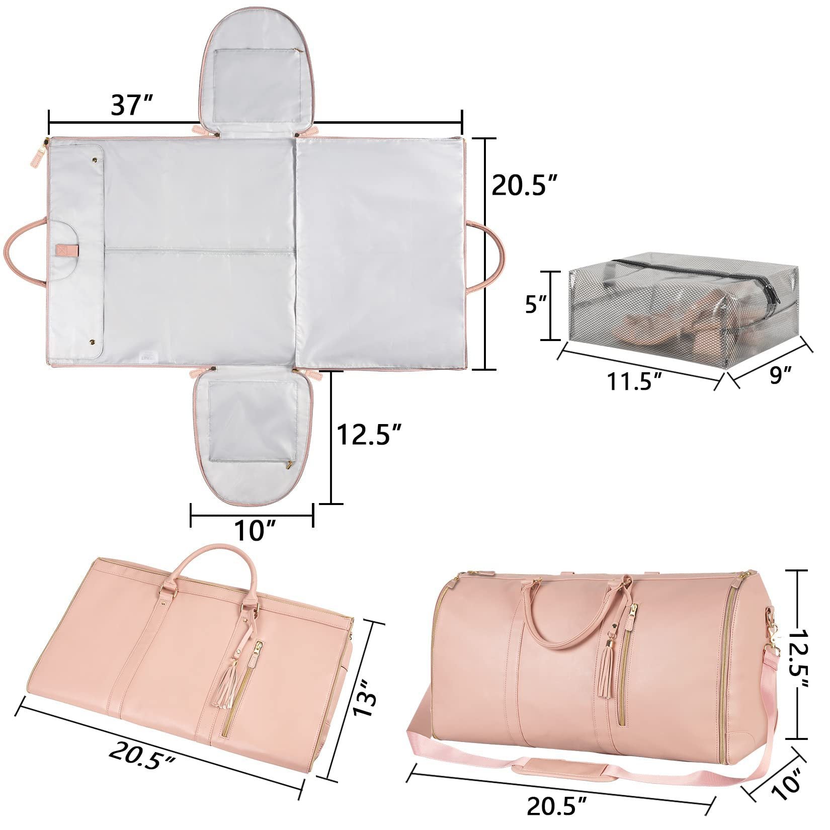 Large Capacity Travel Duffle Bag Women's Handbag Folding Suit Bag Waterproof Clothes Totes - Life's Fun Treasures