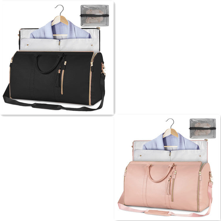 Large Capacity Travel Duffle Bag Women's Handbag Folding Suit Bag Waterproof Clothes Totes - Life's Fun Treasures