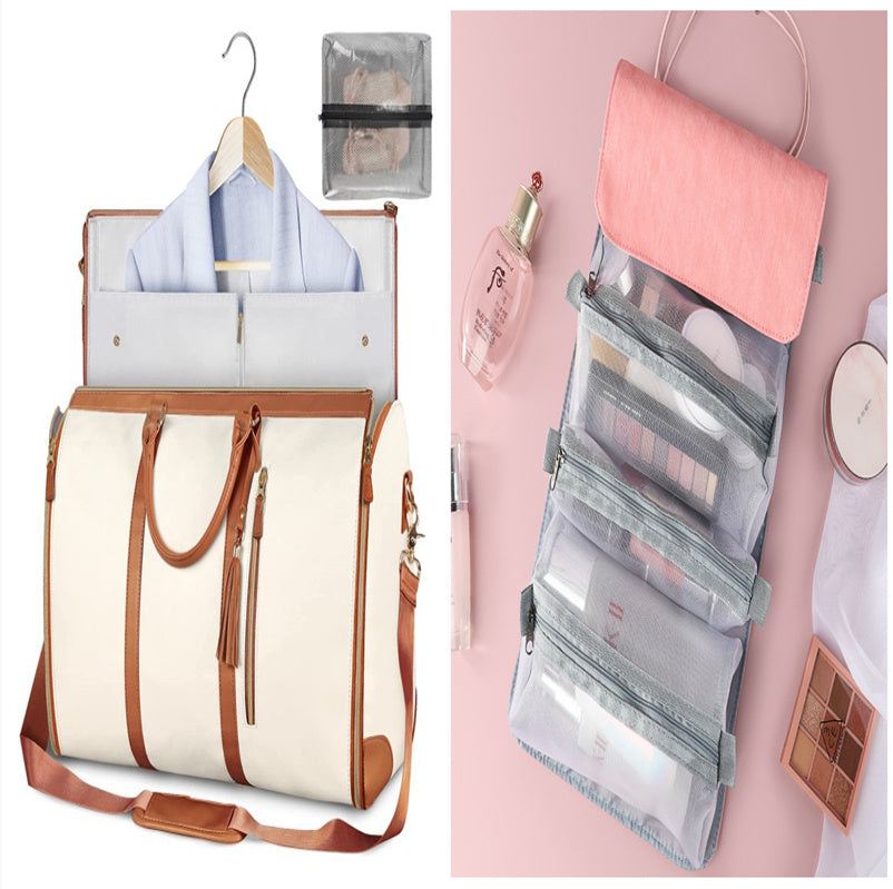 Large Capacity Travel Duffle Bag Women's Handbag Folding Suit Bag Waterproof Clothes Totes - Life's Fun Treasures
