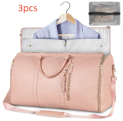 Large Capacity Travel Duffle Bag Women's Handbag Folding Suit Bag Waterproof Clothes Totes - Life's Fun Treasures
