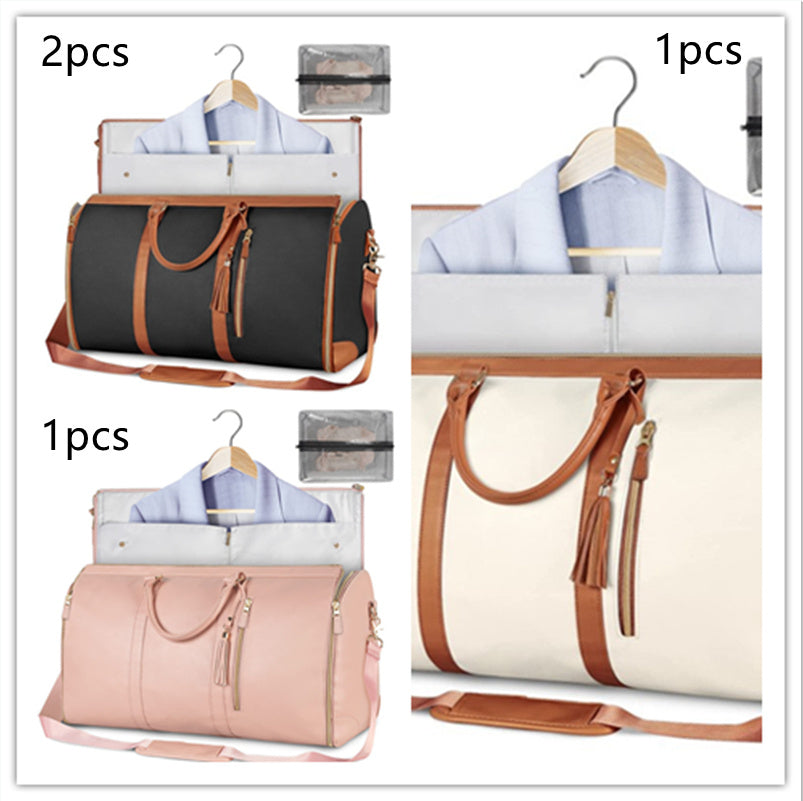 Large Capacity Travel Duffle Bag Women's Handbag Folding Suit Bag Waterproof Clothes Totes - Life's Fun Treasures