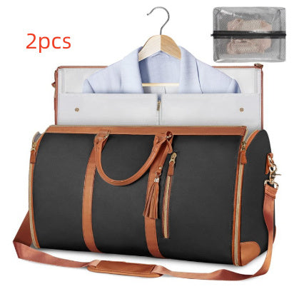 Large Capacity Travel Duffle Bag Women's Handbag Folding Suit Bag Waterproof Clothes Totes - Life's Fun Treasures